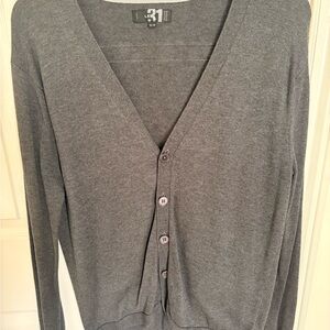 Simons Charcoal Button-Up Cardigan